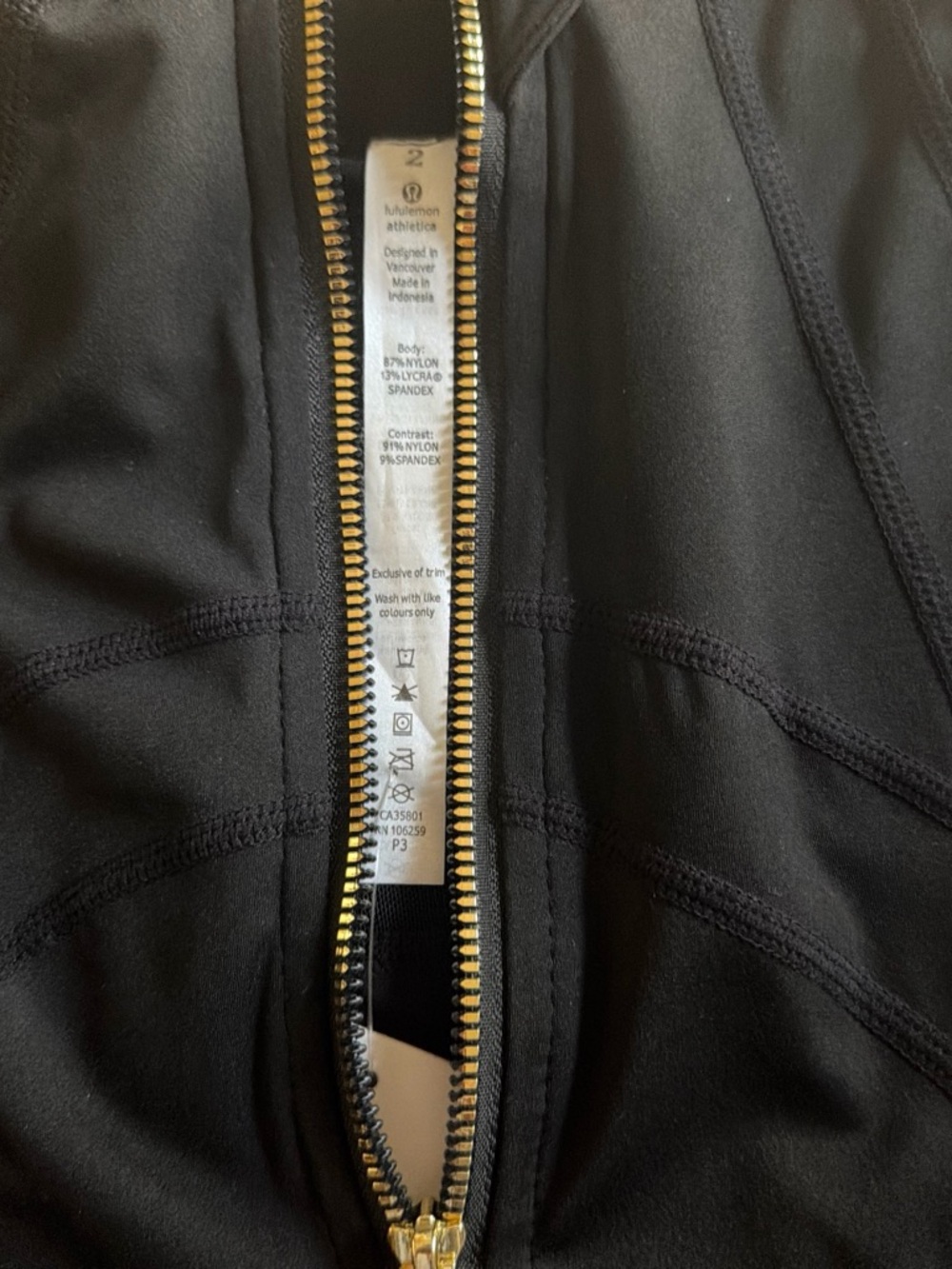 lululemon athletica Black Bomber Jacket with Gold Zipper Details - Picture 3 of 6